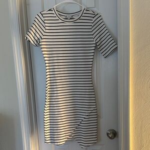 Iris Black and White Striped Mini Dress